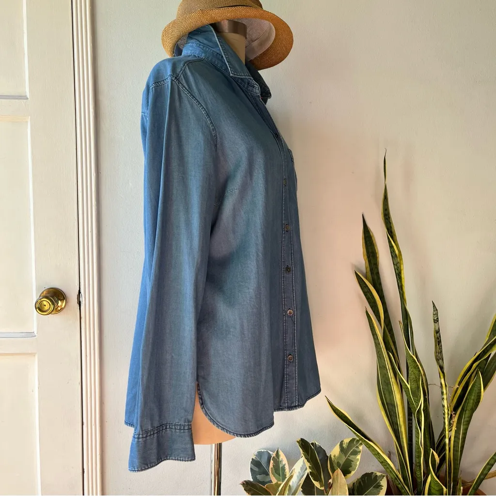 Old Navy• 100% Cotton Chambray Classic Shirt• size Large Tall - Image 5