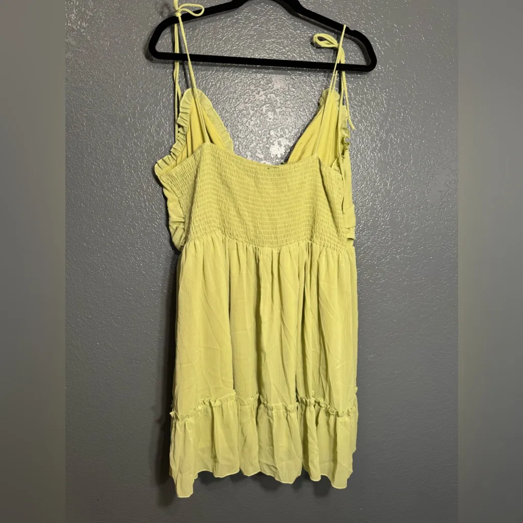 Cider Womens Plus Size Green Dress 3XL Ruffle V-Neck Smocked Spaghetti Strap - Image 5