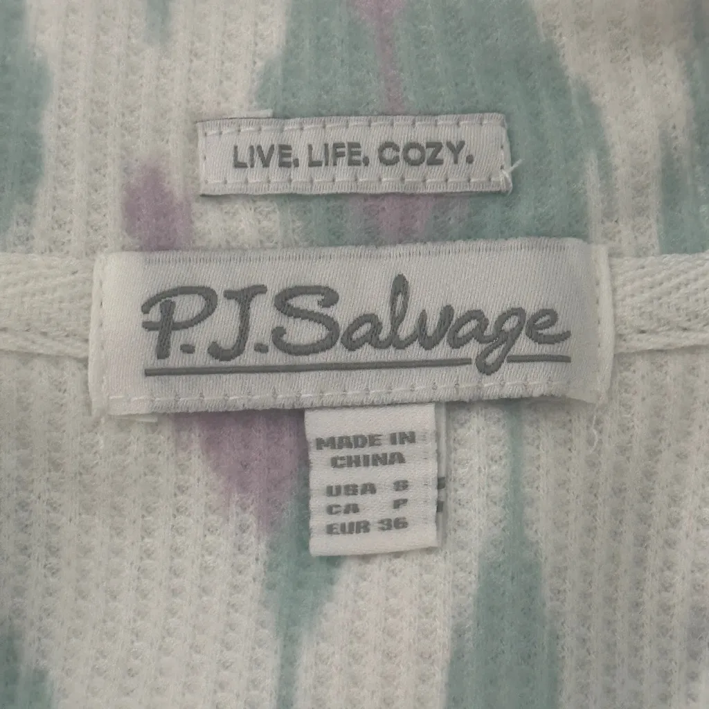 PJ Salvage Ikat Watercolor Longsleeve Loungewear Pajama Top NWT Purple - Image 9