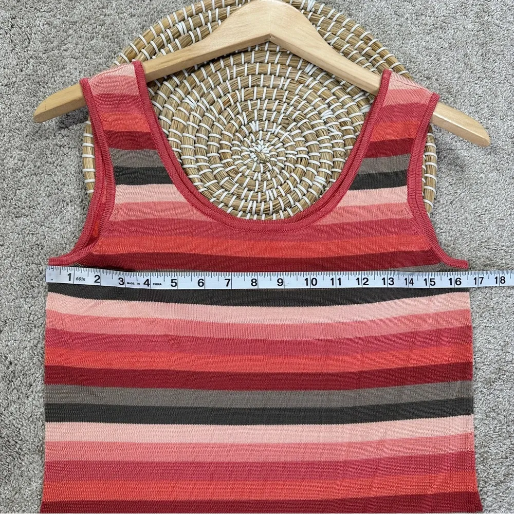 Talbots Women’s Vintage Y2K Striped Retro Knit Tank Top Sleeveless Multicolor S - Image 10