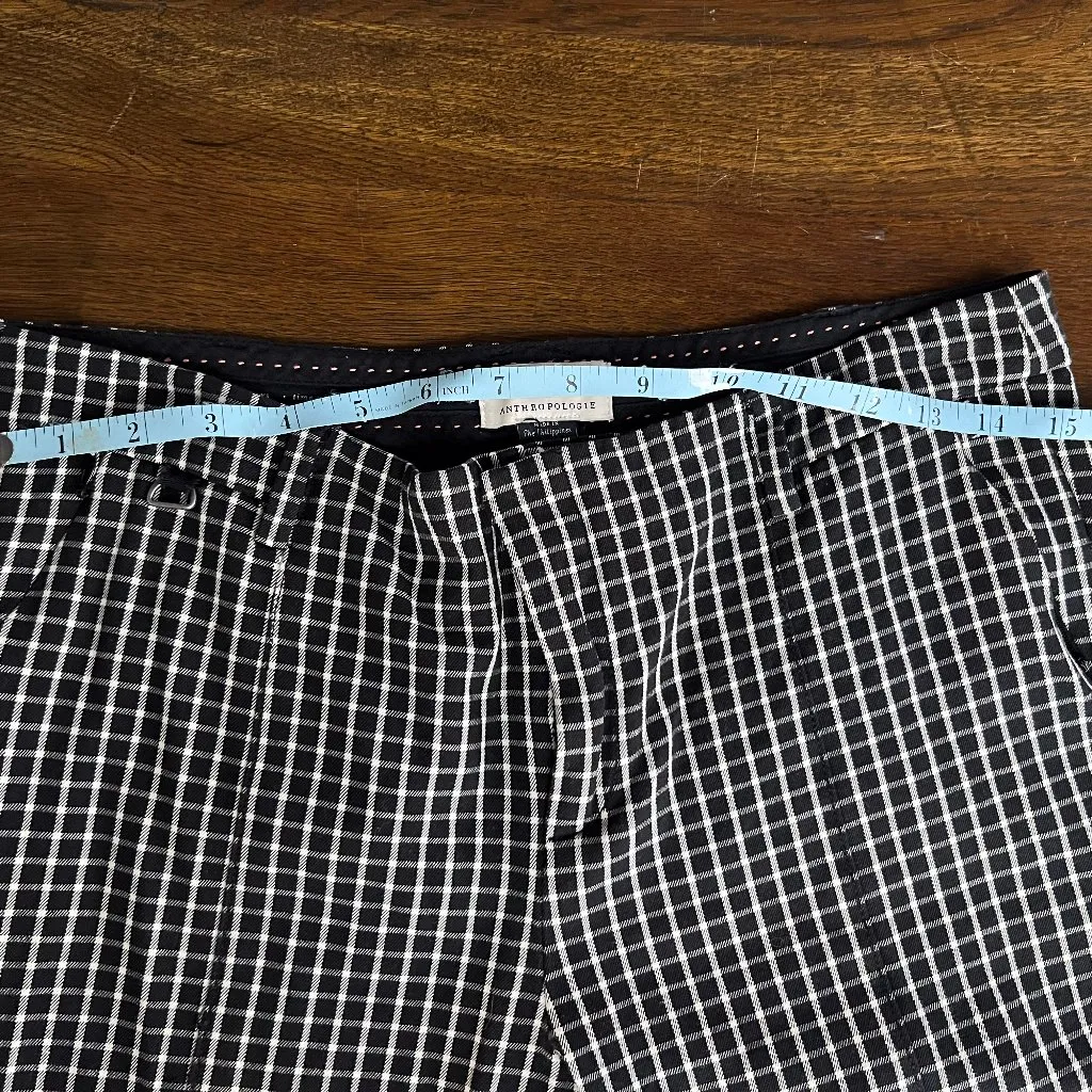Anthropology Essential Slim Pants Black and White Checkered Womens US Size 6 - Image 10