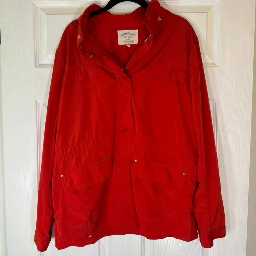 Cambridge Dry Goods Women’s Red Anorak Jacket XL No Hood - Image 2