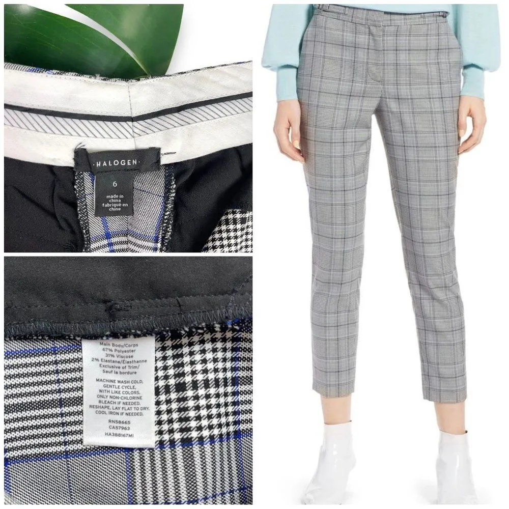 Halogen Grey Plaid Slim Fit Ankle Pants - Image 9