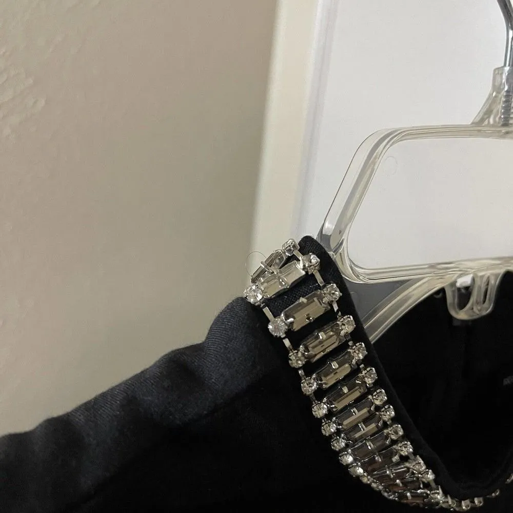 Adrienne Vittadini black sleeveless jeweled collar cocktail mini dress size US 2 - Image 10