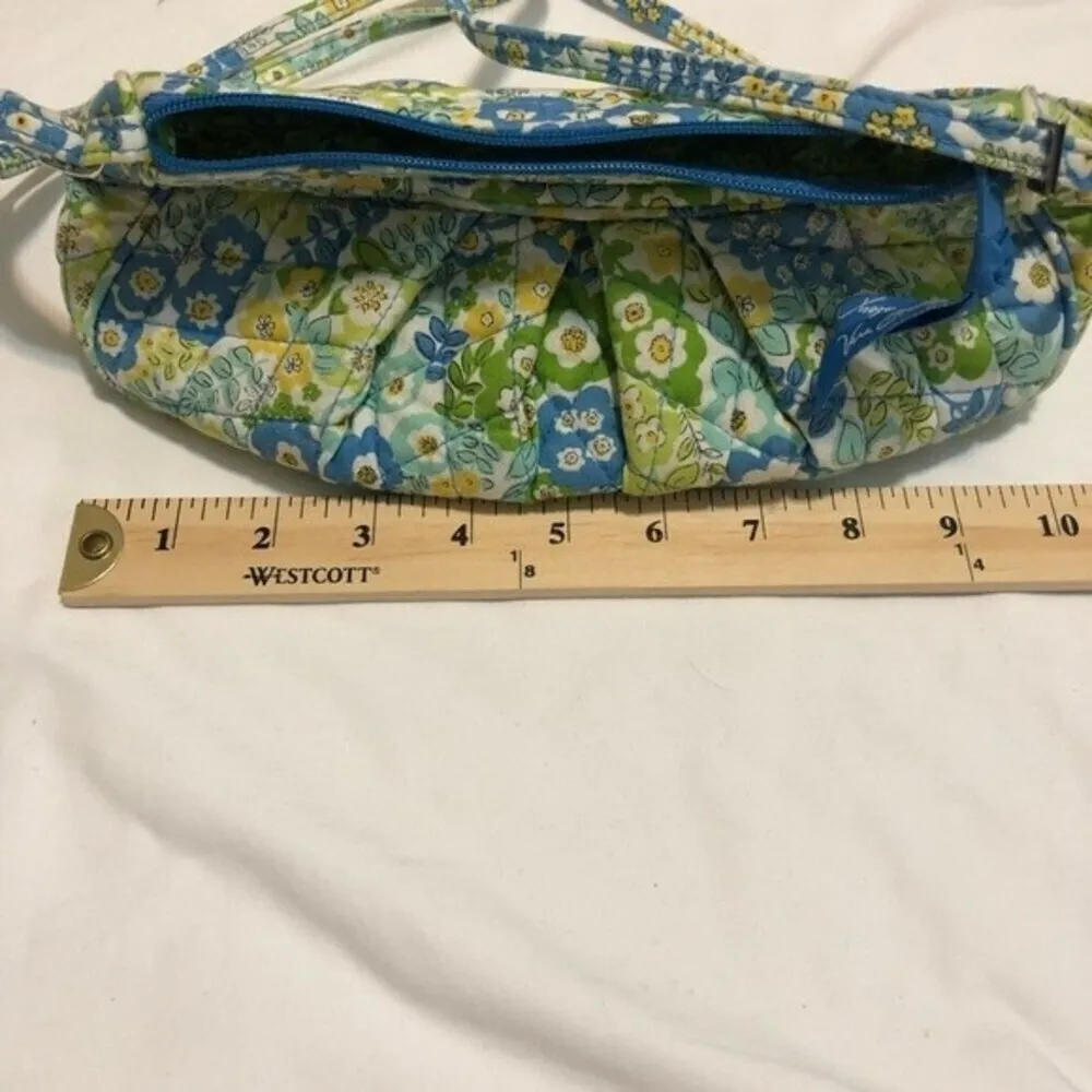 Vera Bradley English Meadow Small Y2K Bag Baguette Shoulder Crossbody Green Blue - Image 8