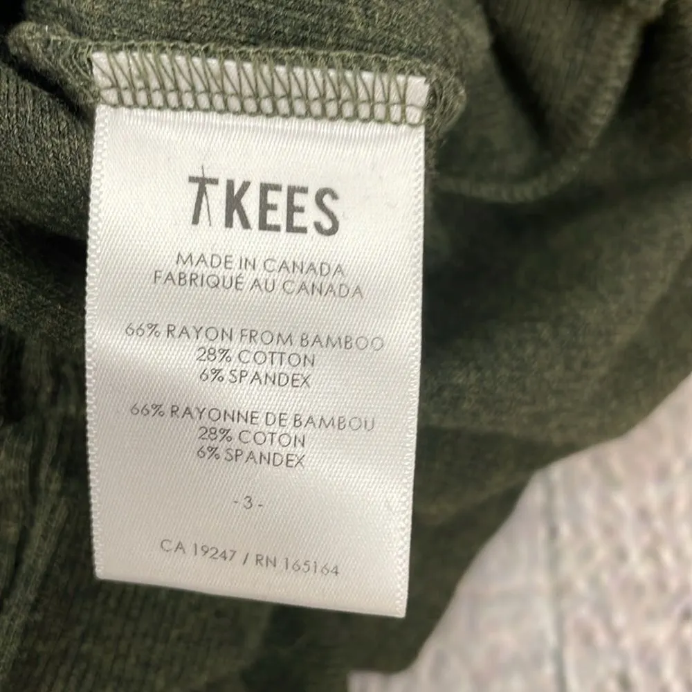 Tkees The Super Rib Turtleneck Maxi Dress long sleeve size Small Green - Image 11