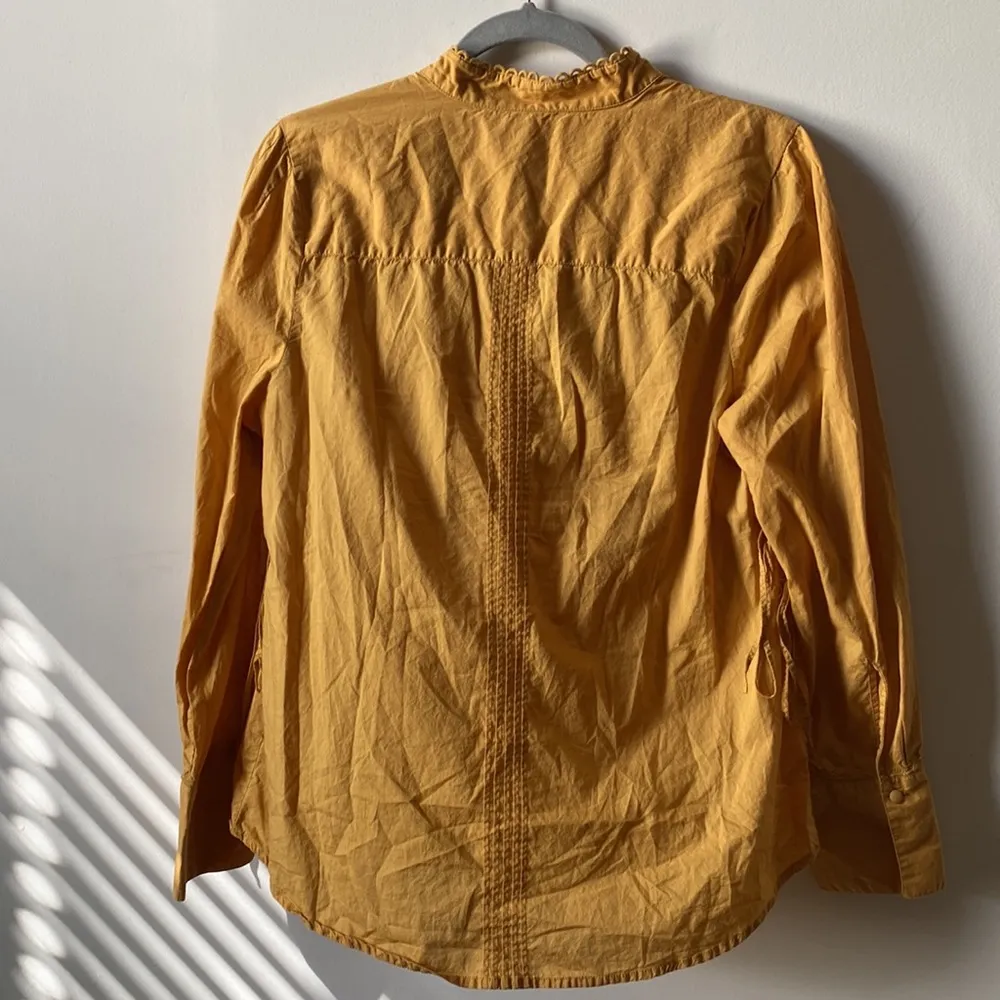 Elle Mustard Embroidered Top M - Image 5