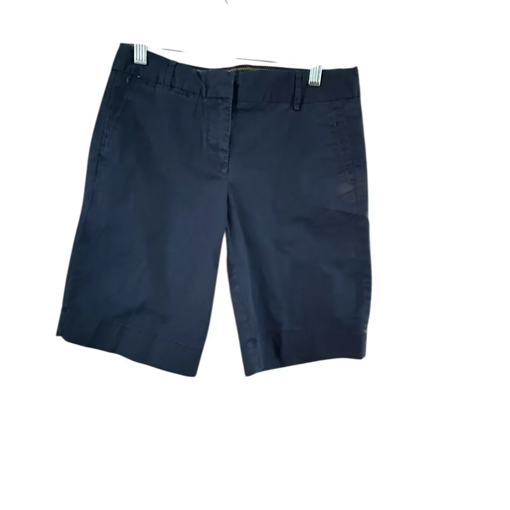 J Crew Blue Bermuda Shorts Tailored Cotton Blend - Image 2