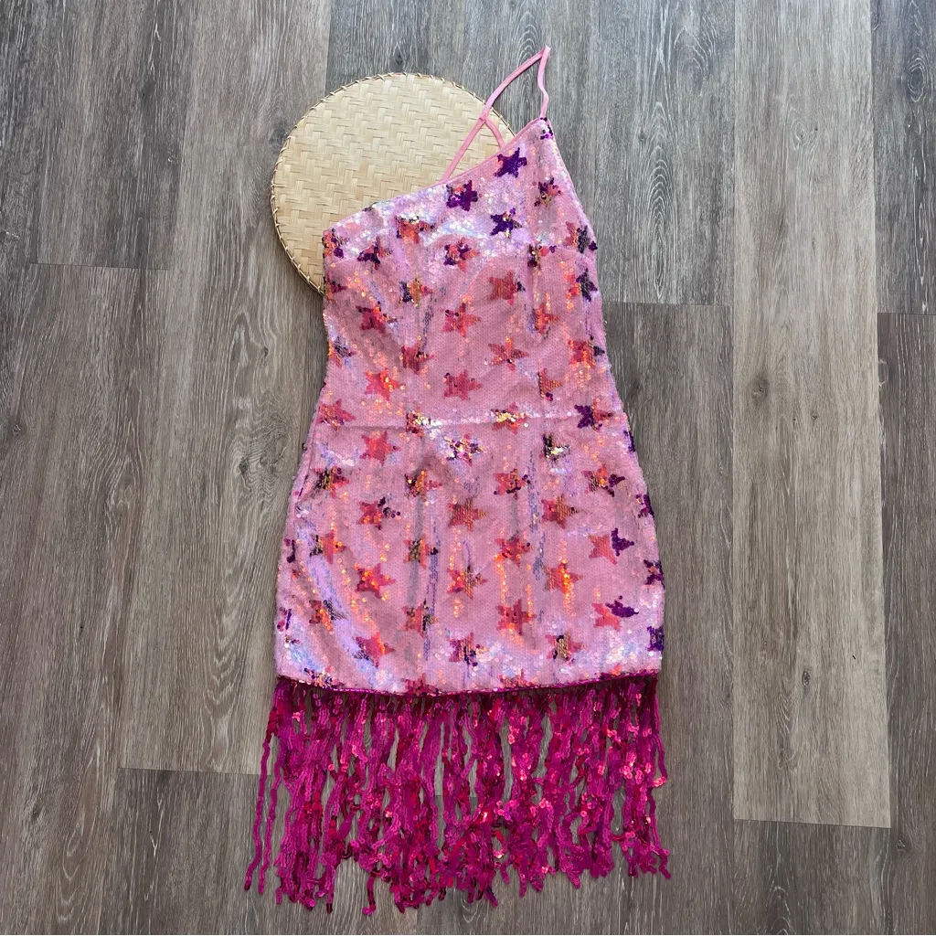 NWT nasty gal star sequin‎ fringe mini dress - Image 3