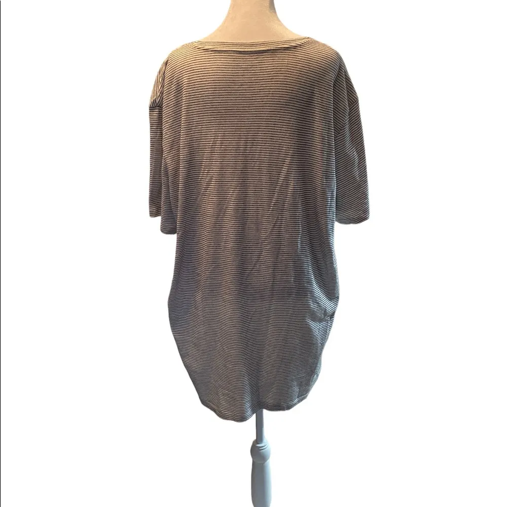 Black & White Striped Short Sleeve Round Neck Womens T-Shirt XXL - Image 4