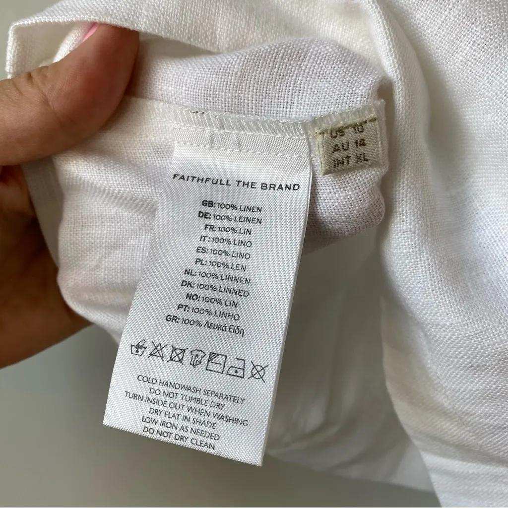 Faithfull The Brand Antibes Linen Shorts White US‎ 10 - Image 8