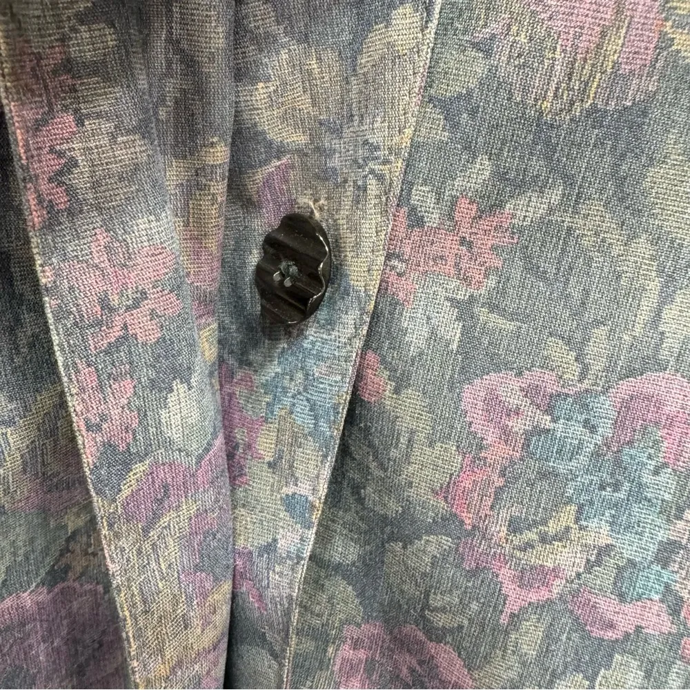 Vintage 1980s Union Made ACTWU Floral Trench Overcoat 12P Fits XXL - Image 7