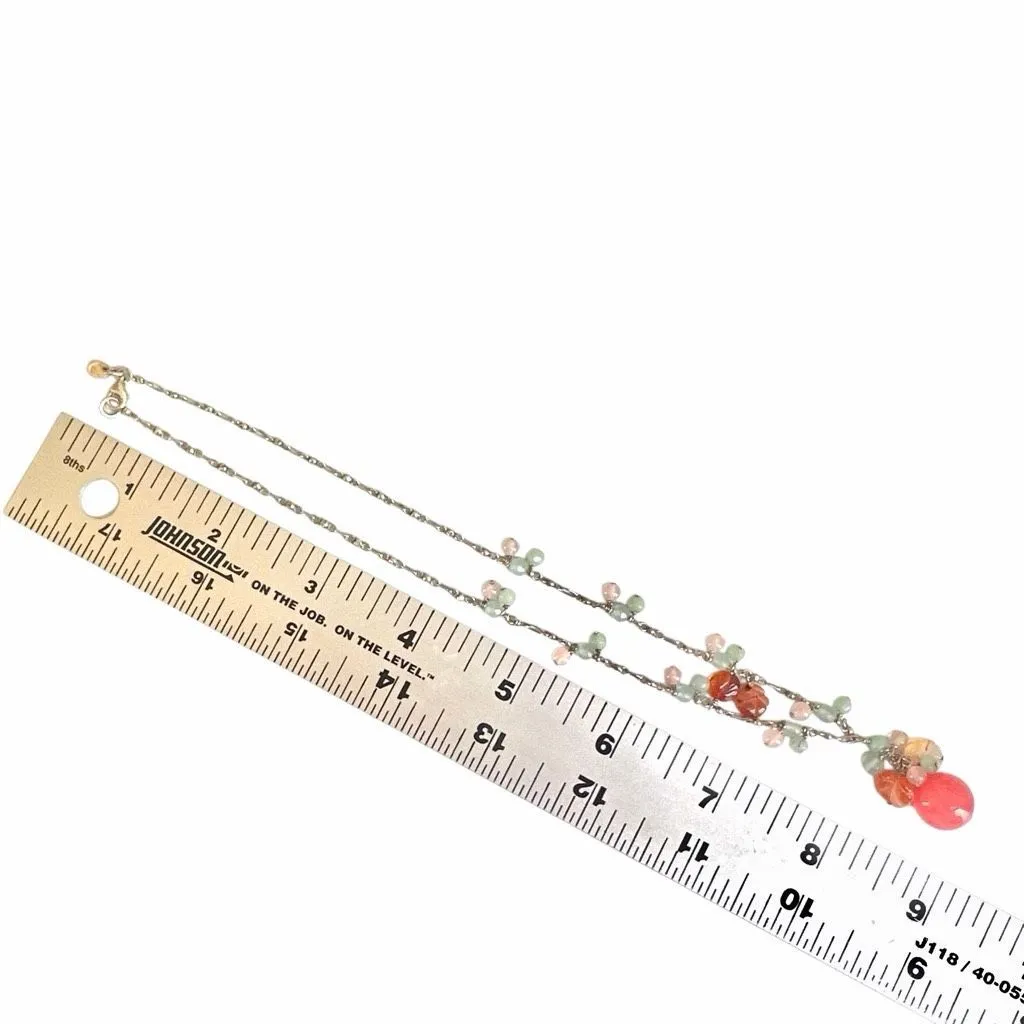 QG Sterling Silver Gemstone Cluster Necklace - Image 7