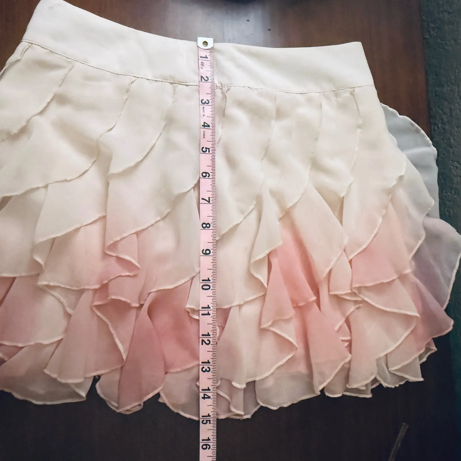 Twenty One Ruffle Skirt Ombre Pink Layered Mini Skirt Party S Size undefined - Image 4