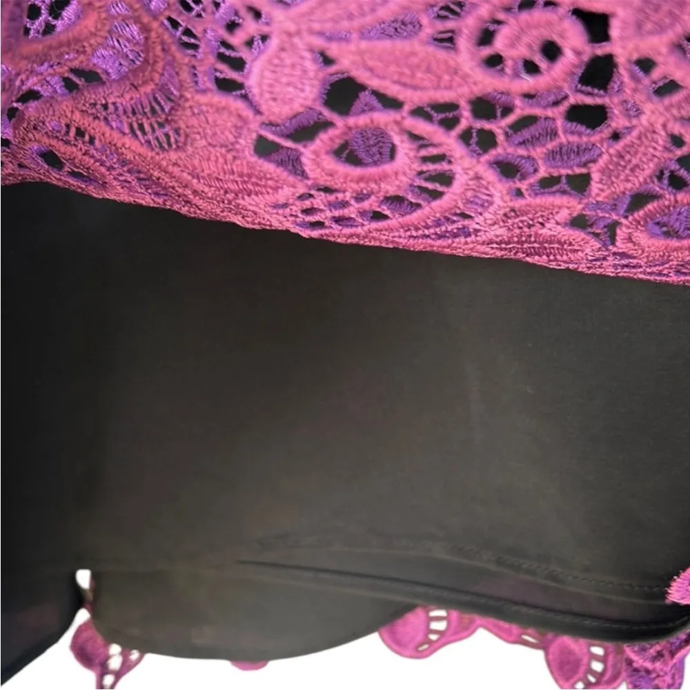 EUC Alice + Olivia Preslee Purple Lace Midi Dress Size 8 - Image 7