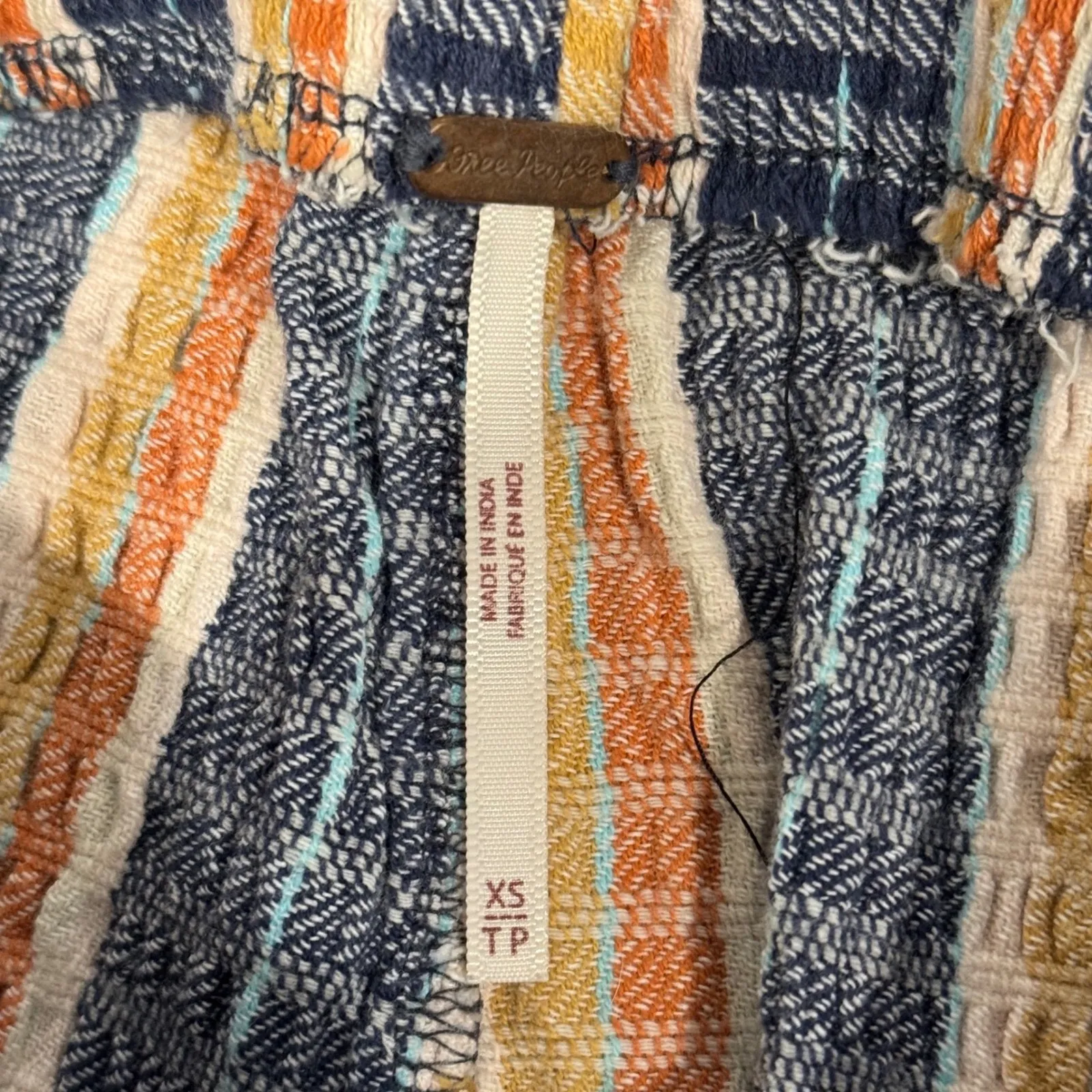 Free People Fine Line Striped Flare Pants Boho Knit Cropped Bell Bottoms XS - Image 8