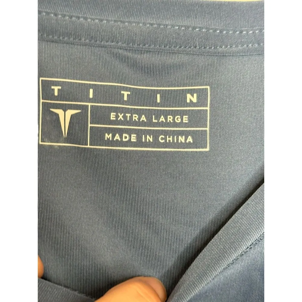 Titin Women Top Basic Tees Boxy Fit Cropped Round Neck‎ Short Sleeve Blue XL NWT - Image 7