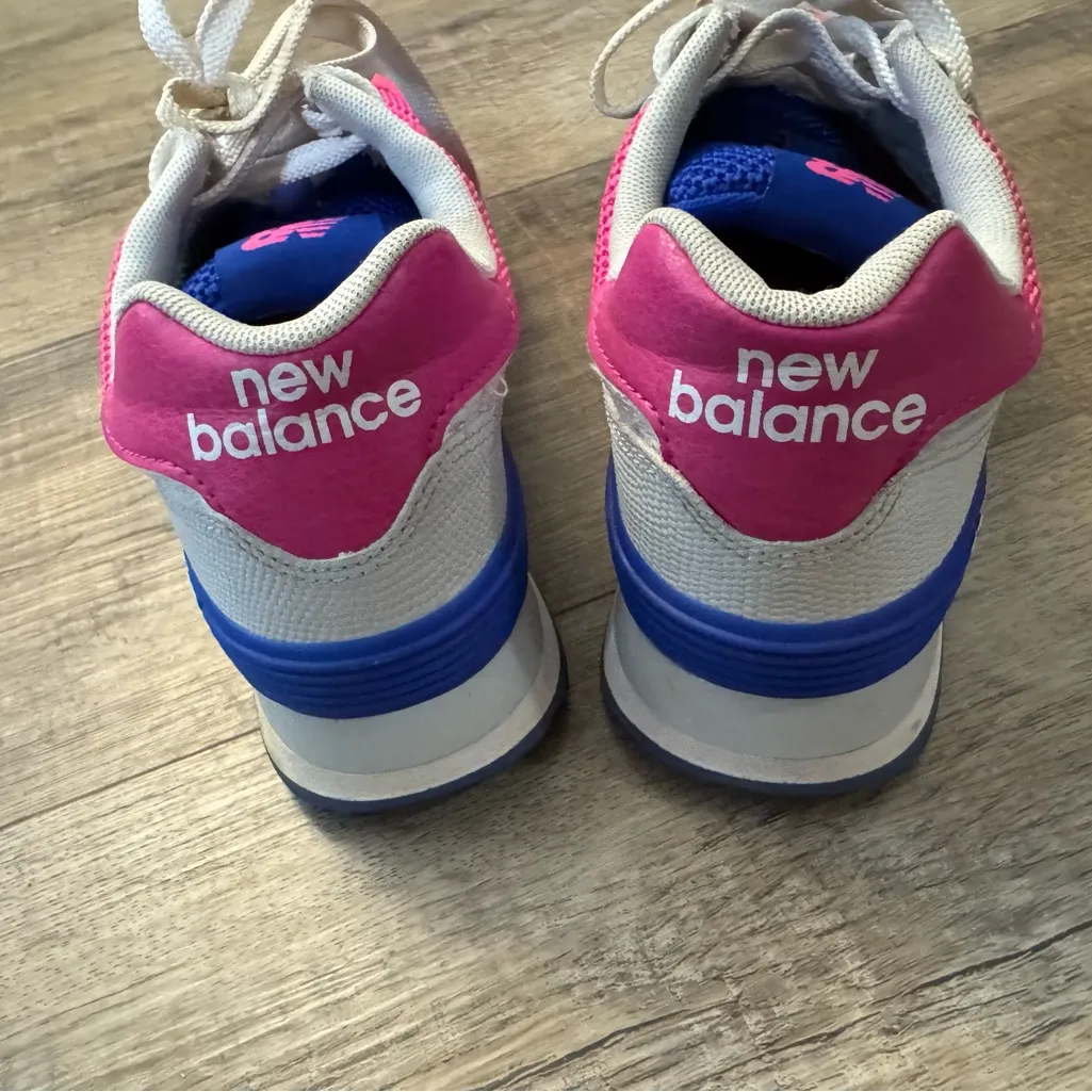 New Balance 574 Pink and Blue Sneakers women’s 6.5 - Image 3