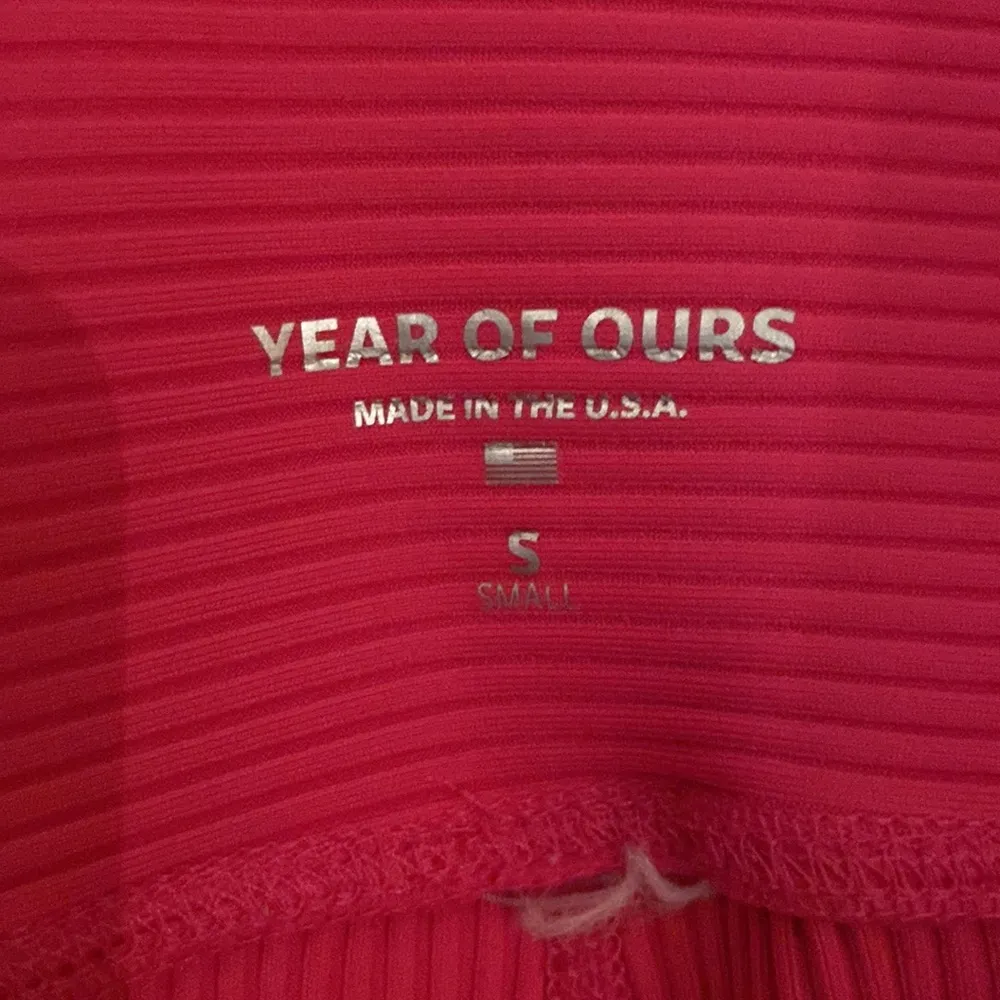 Year Of Ours Hot Pink Ribbed High Rise Leggings Size S - Image 4