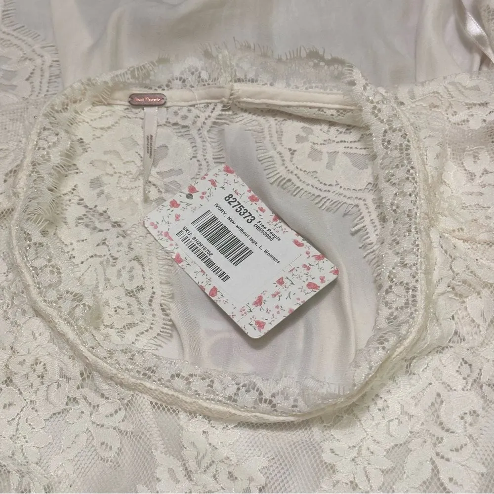Free People cream Lace open crossover top L - Image 10
