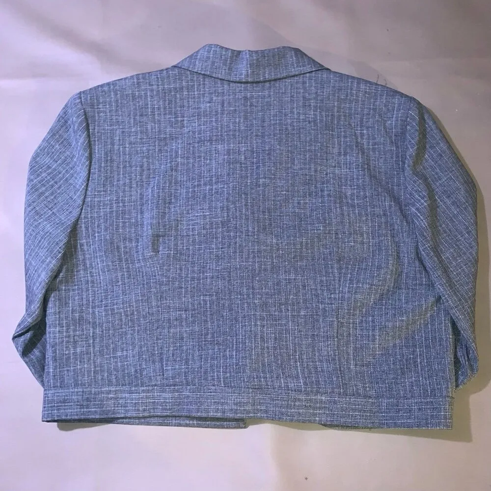 Danielle Casey Pinstripes Jacket Dress Gray FLAW Size L - Image 3