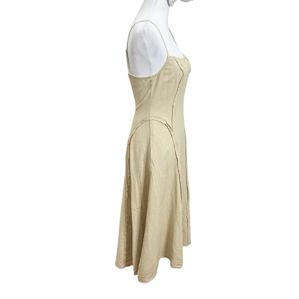 Ciao Lucia Rosalba Midi Dress Women’s Size Small Sandstone Linen A - Image 5