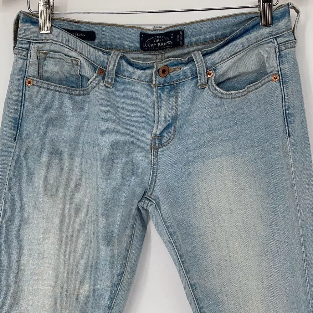Lucky Brand Womens Low Rise Stretch Charlie Skinny Denim Jeans Light Wash Size 6 - Image 2