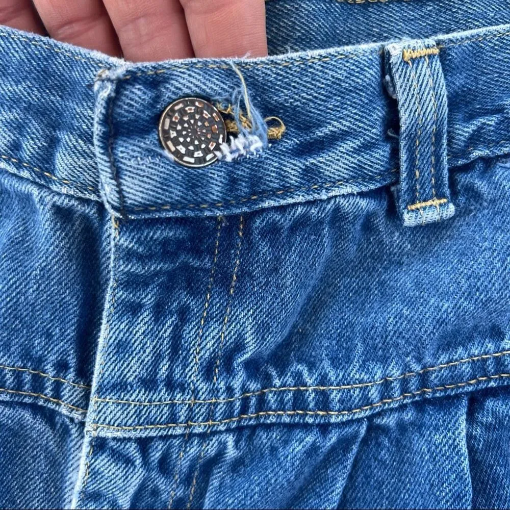 Epic 80s Mom Jean High Waist Rise Pleated V Yoke Bareback Sears Blue Size 27 - Image 3