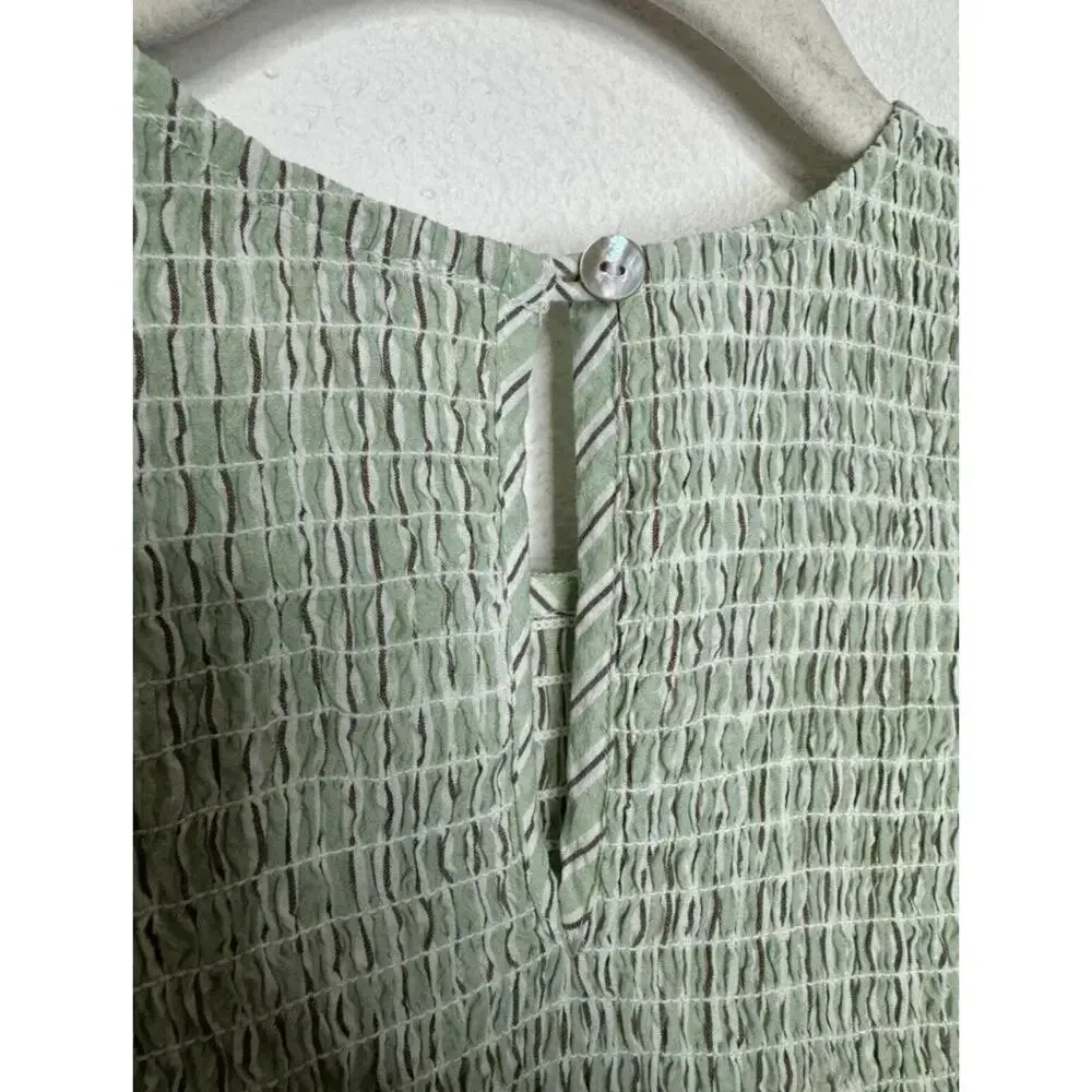 NWT Madewell Melody Smocked Midi Striped Dress Size XS Green White Sleeveless - Image 8