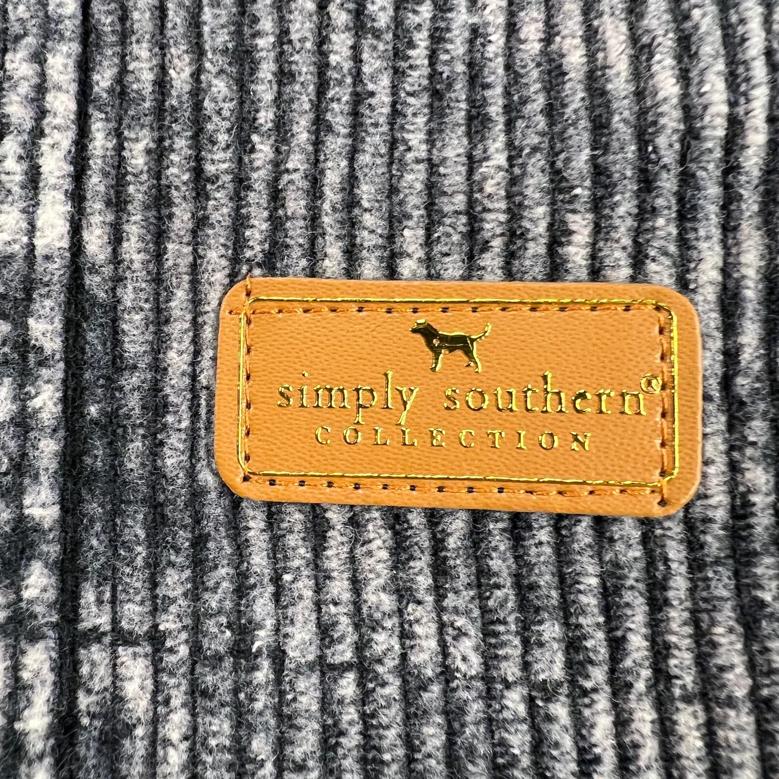 Simply Southern Gray Acid Wash Corduroy Jacket Sherpa Collar Distressed Size L - Image 7