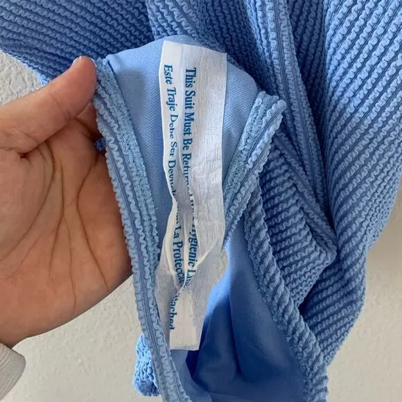 Kona Sol Women's Full Coverage Pucker Textured Square Neck One Piece Swimsuit - Image 7