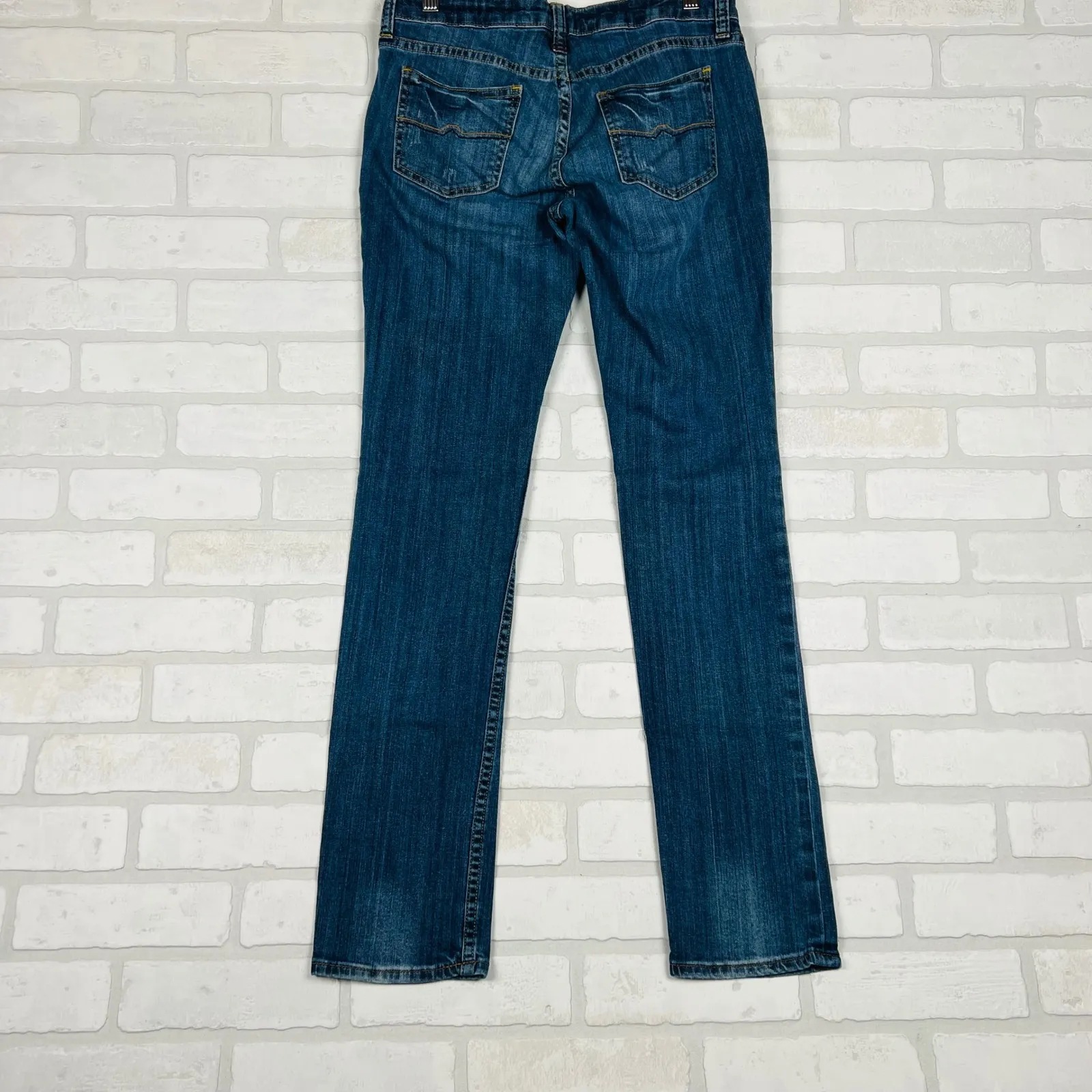 Arizona Jeans Womens Size 7‎ Distressed Ripped Skinny Blue Denim Jeans - Image 14