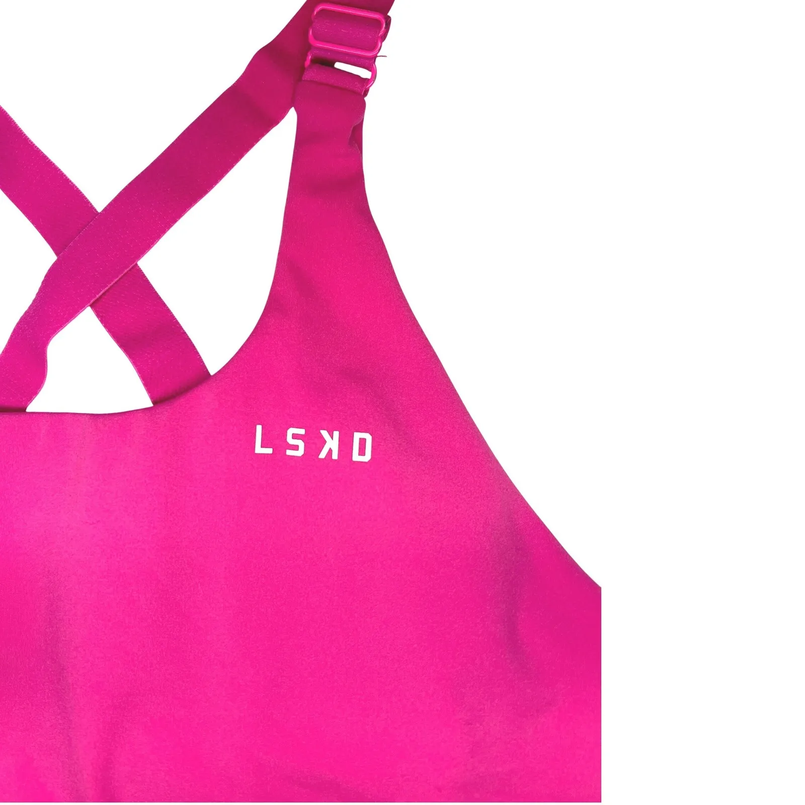 LSKD Accelerate Sports Bra Womens XS Ultra Pink Running Training EUC - Image 7