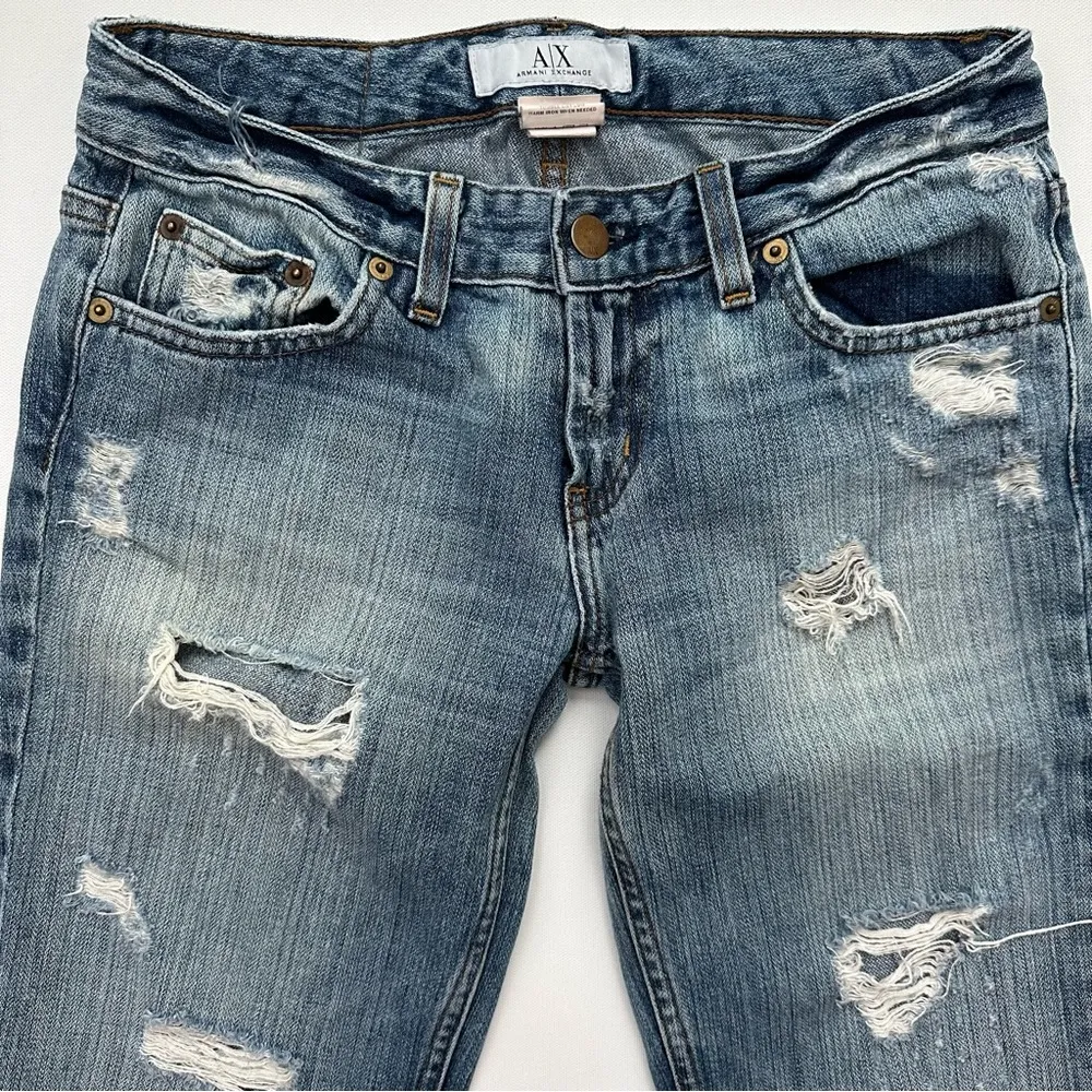 Armani Exchange  Women’s Distressed Bootcut Jeans Size 2 R - Image 4