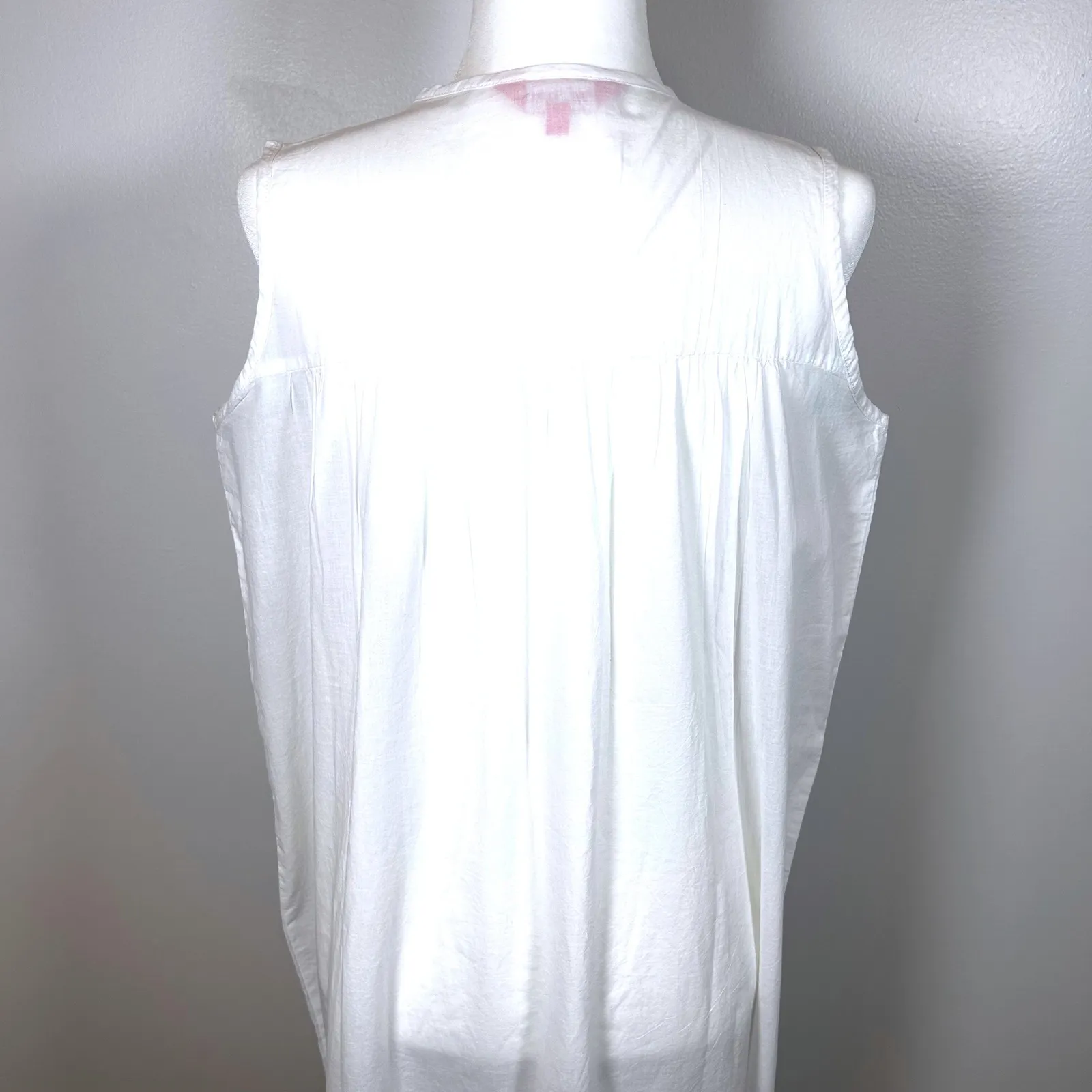 Simply Southern Embroidered Cover Up Dress Sleeveless White‎ Blue Size Small - Image 4