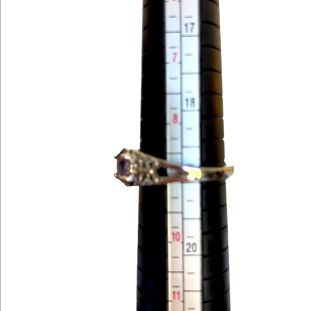 Amethyst and Silver Ring Purple Size 9 - Image 3