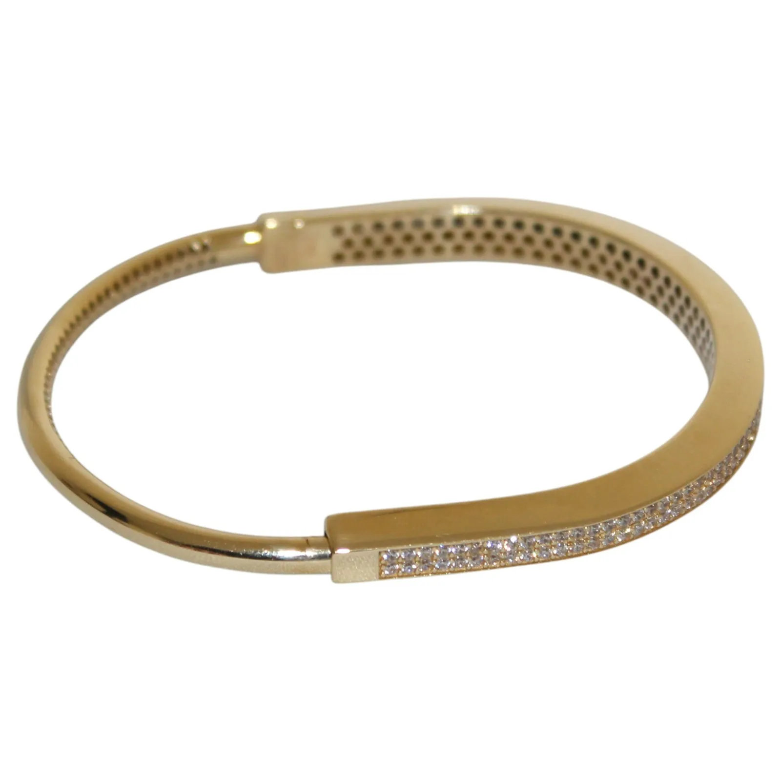 14k Solid Gold Lock Bangle Heavy Gold Bracelet 13.08 Grams - Image 9