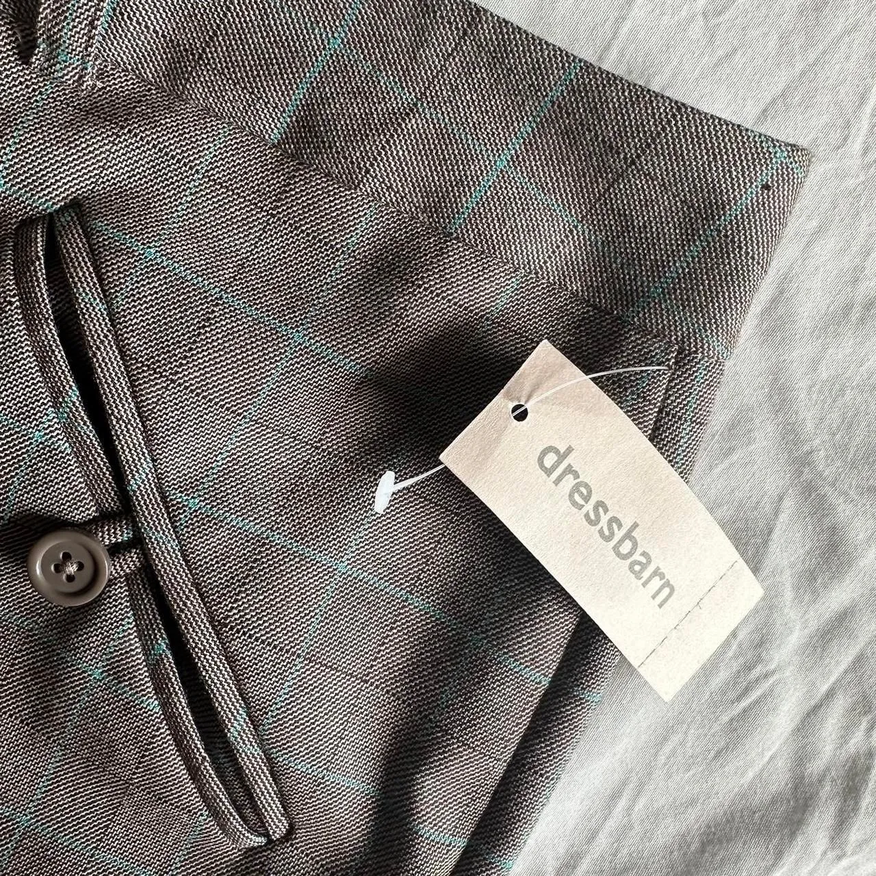 Dressbarn‎ NWT Brown & Blue Plaid Straight Leg Slacks Sz 16 Plus Size Y2K 2000s - Image 3