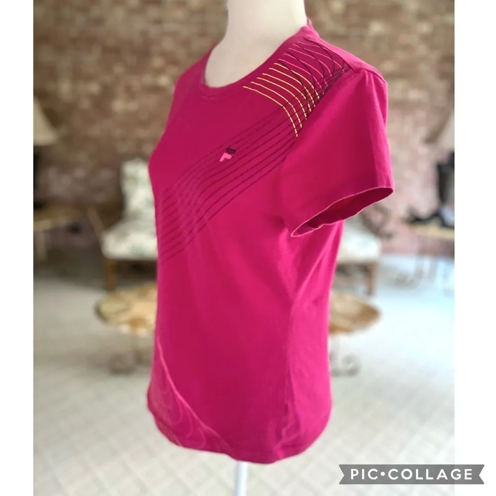Fila Sport Top Pink Short Sleeve Tee Shirt S Gym Workout Exercise Casual - Image 4
