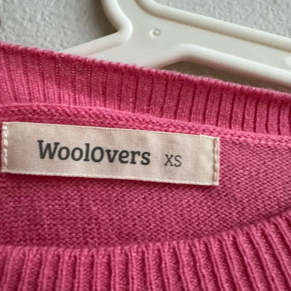 Woolovers Merino Wool Cashmere Pink Long Sleeve Crew Neck Baselayer Size XS - Image 3