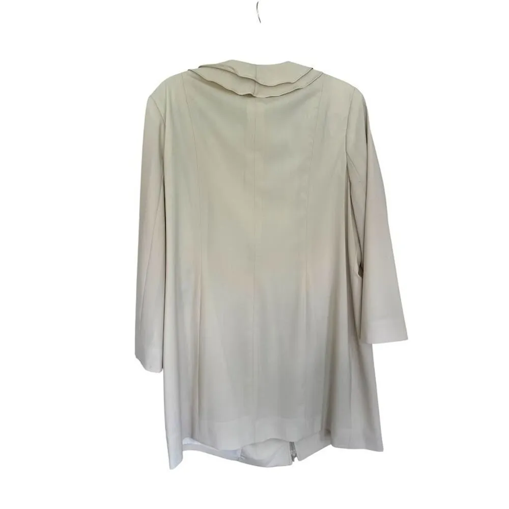 Doncaster Collections Womens Pant Suit 2 Pc Sz 18 Cream Wool Blend Career Office - Image 5