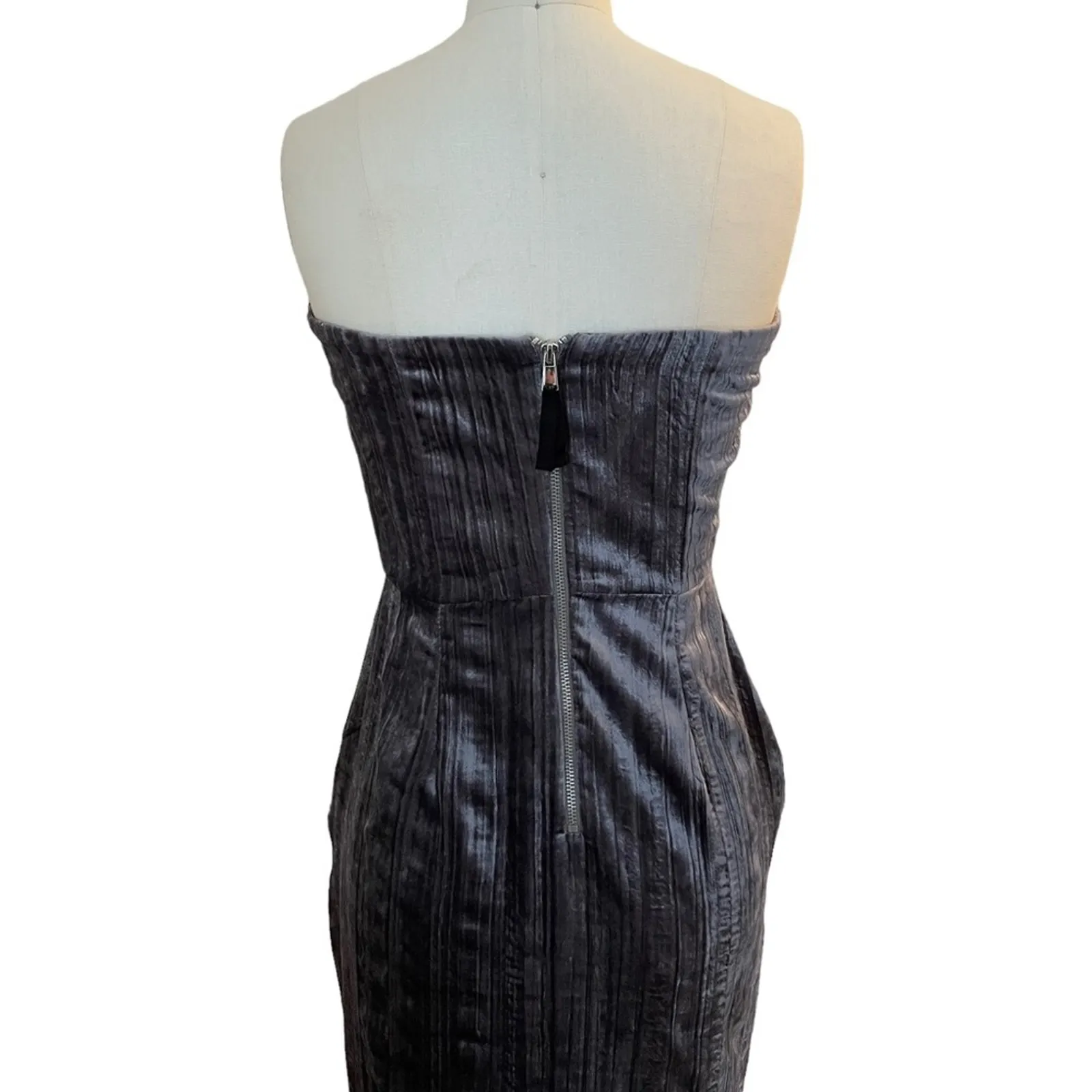 NWT RACHEL Rachel Roy Strapless Purple Velvet Wrap Style Dress Formal Womens 0 - Image 10