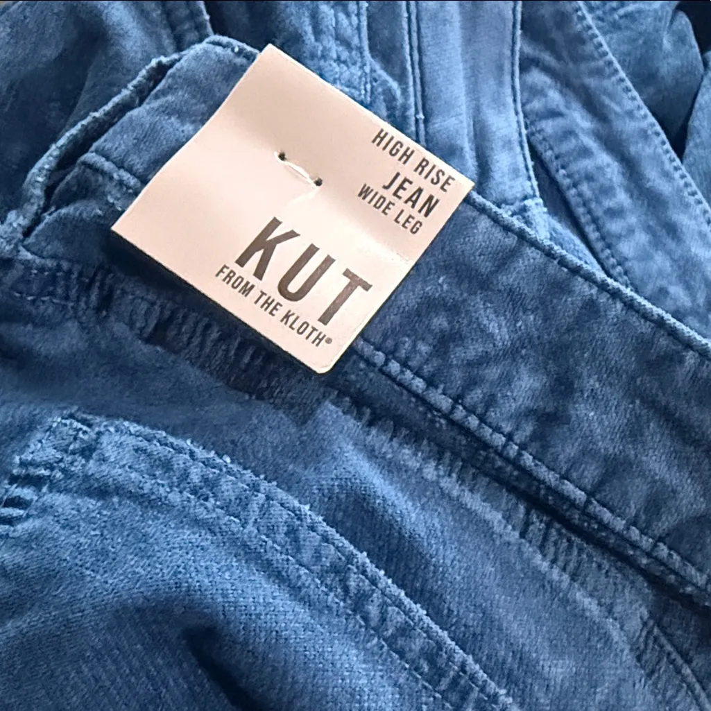 NWT KUT FROM THE KLOTH X Nordstrom high rise wide leg jean in teal blue 16 - Image 11