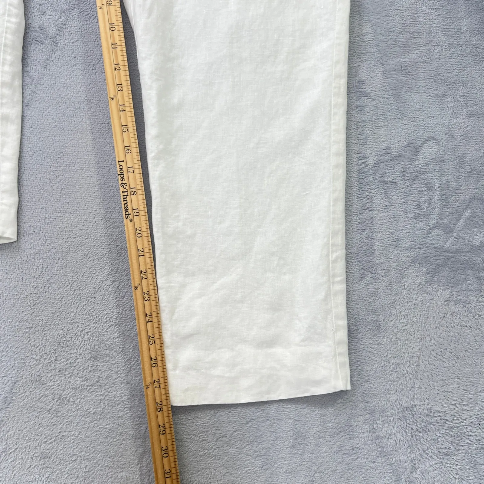 Appleseed's Linen Pants White Petite Lined Pant Casual Size 16P Coastal Summer - Image 11