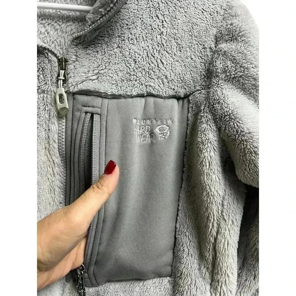 Mountain Hardwear Jacket Women's Medium Gray Outdoors Zip Fleece - Image 4