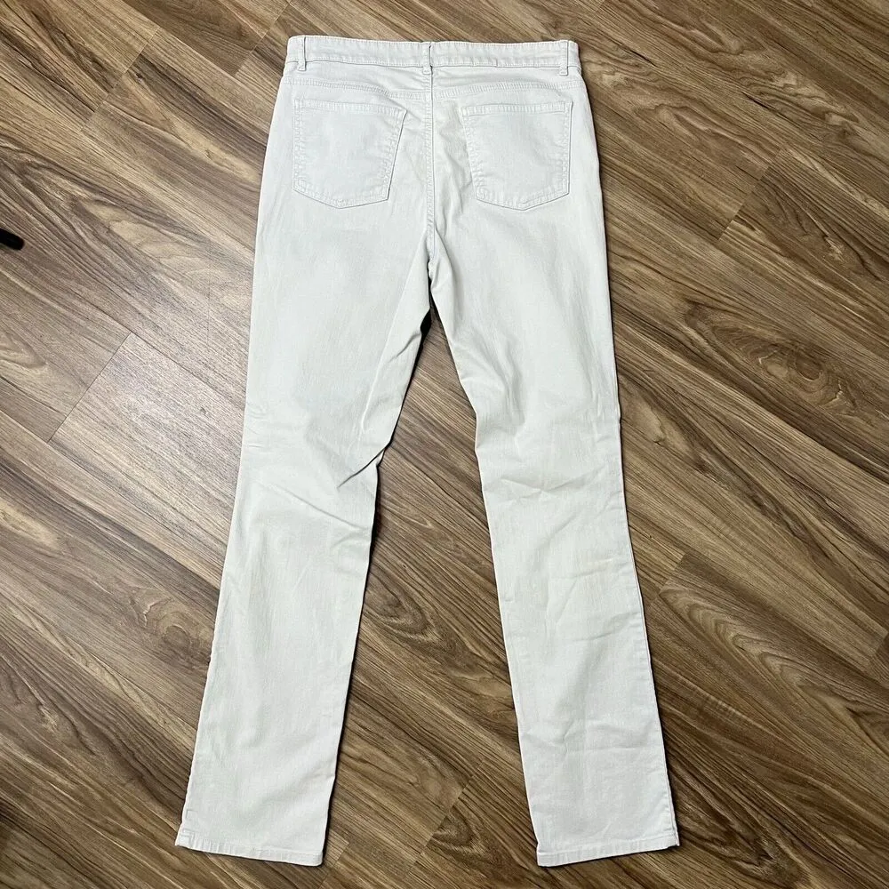 Eileen Fisher Size 6 Jeans Slim Straight Leg Denim Mid Rise Light Gray Stretch - Image 9