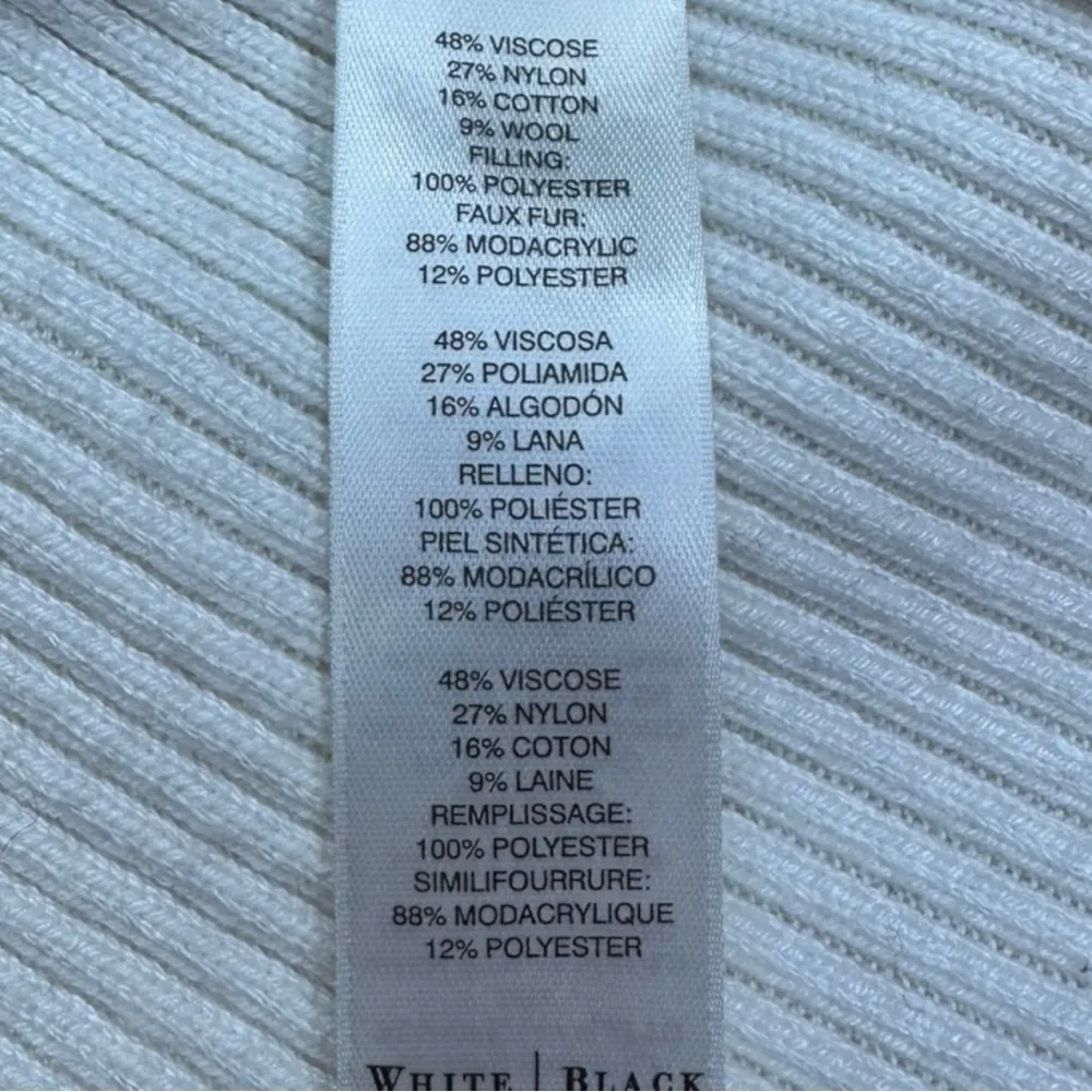 White House Black Market Cream Cable Knit Jacket Size M - Image 6