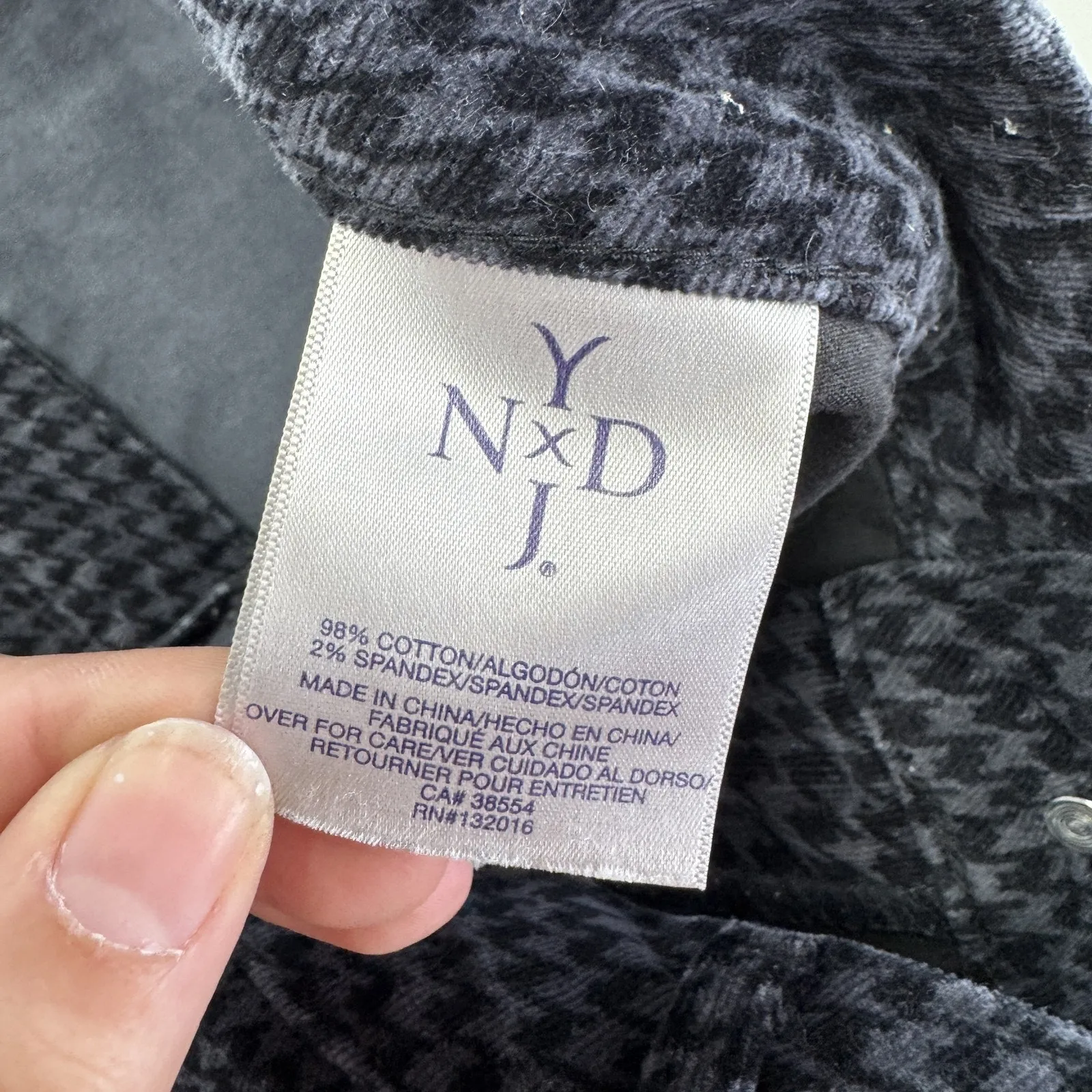 NYDJ Pants Womens 14 Black Gray Houndstooth Legging Stretch Lift Tuck Technology - Image 5