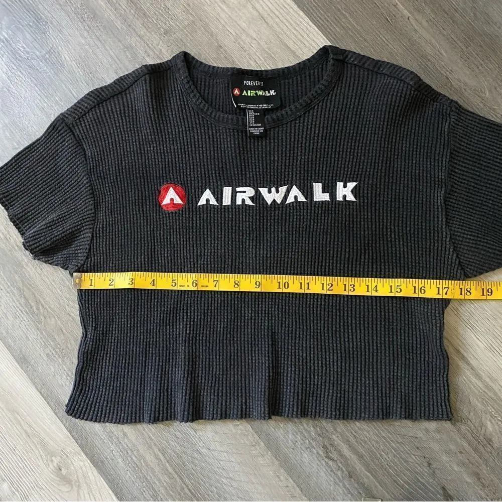 Airwalk Waffle Crop Top Black Medium Forever 21 Athleisure Streetwear - Image 11