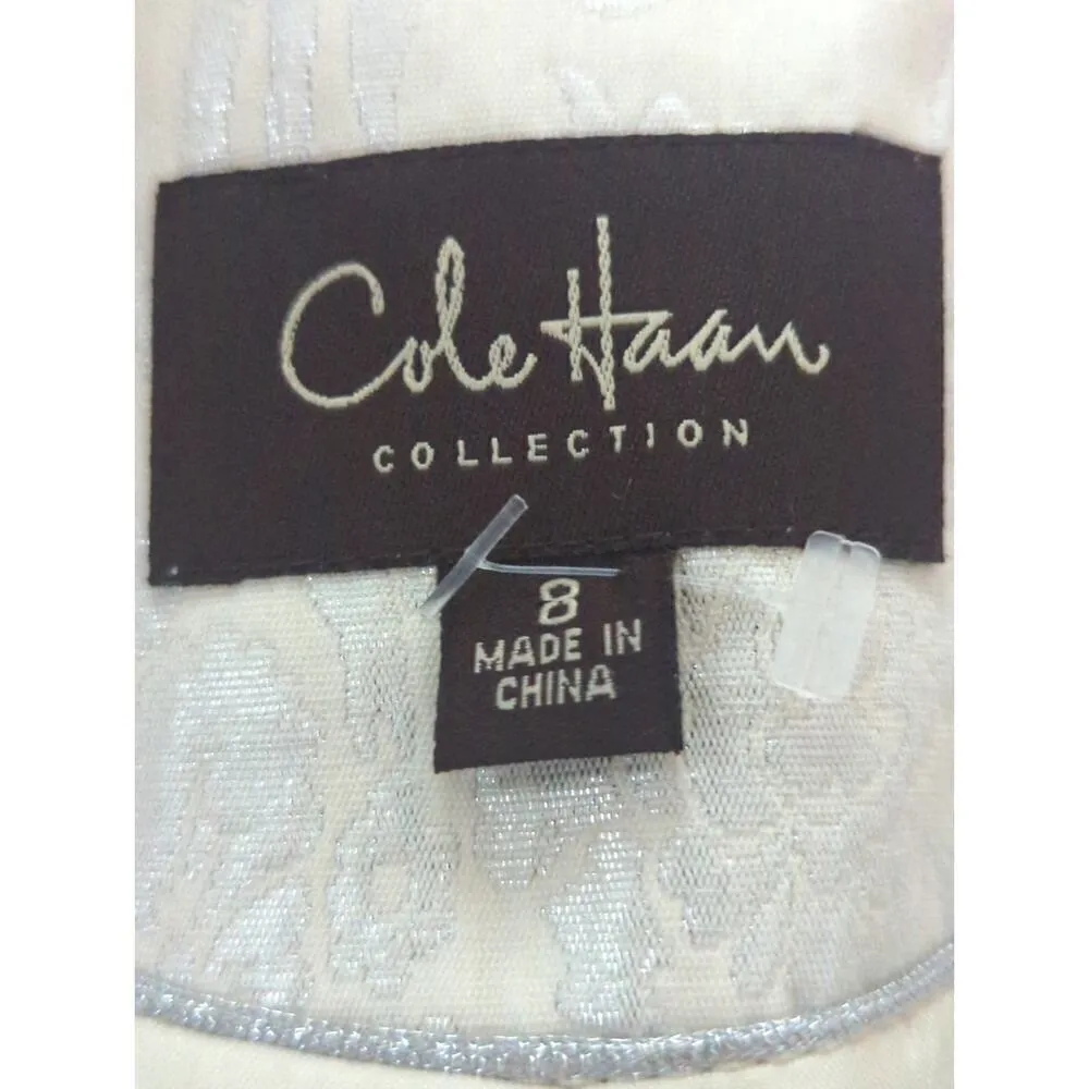 Cole Haan Collective Cream Brocade Double Breasted Blazer Dress‎ Office Size 8 - Image 9
